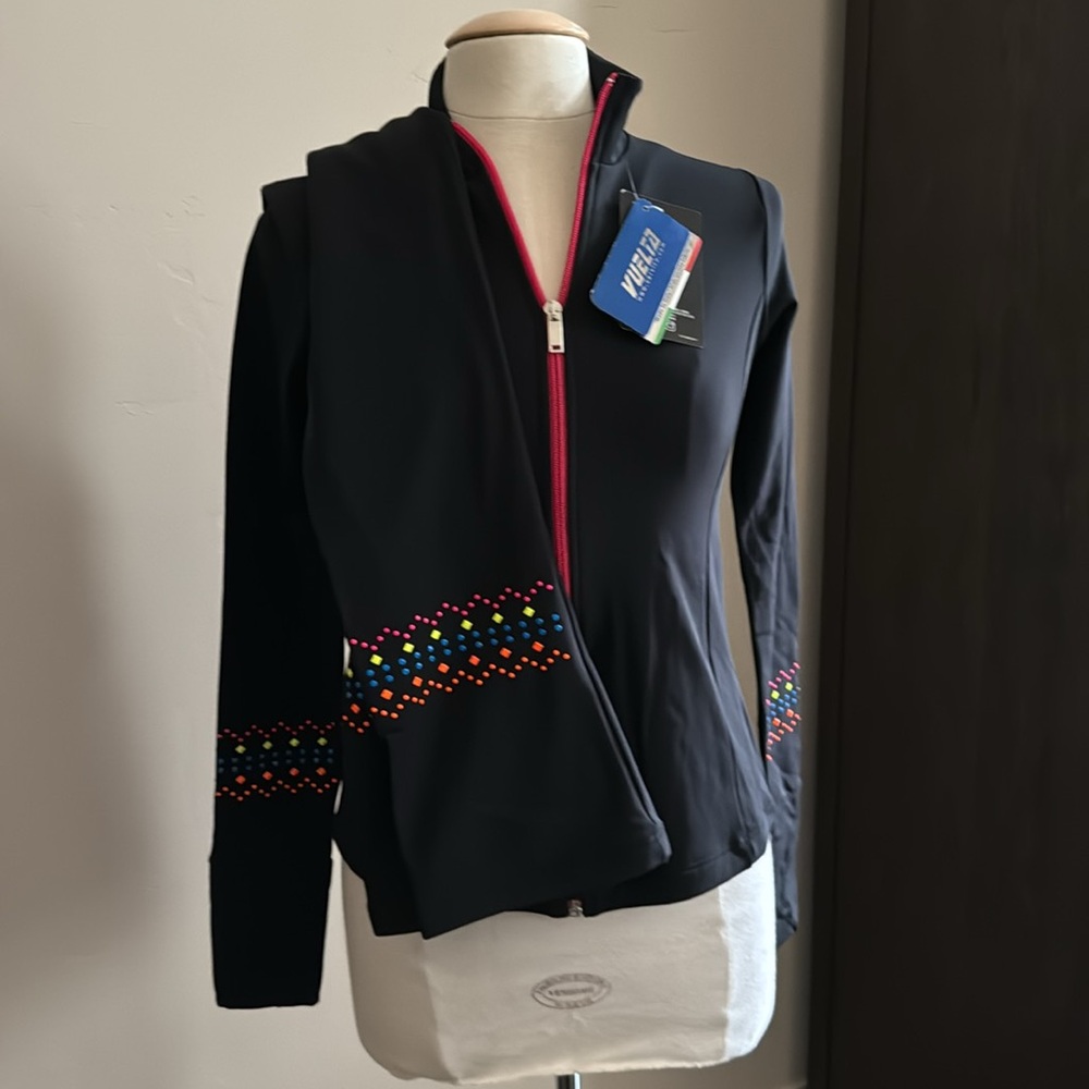 NWT Ice Skating SET NEON Carvico Italian Warmup Jacket/Pants Set Ad Small